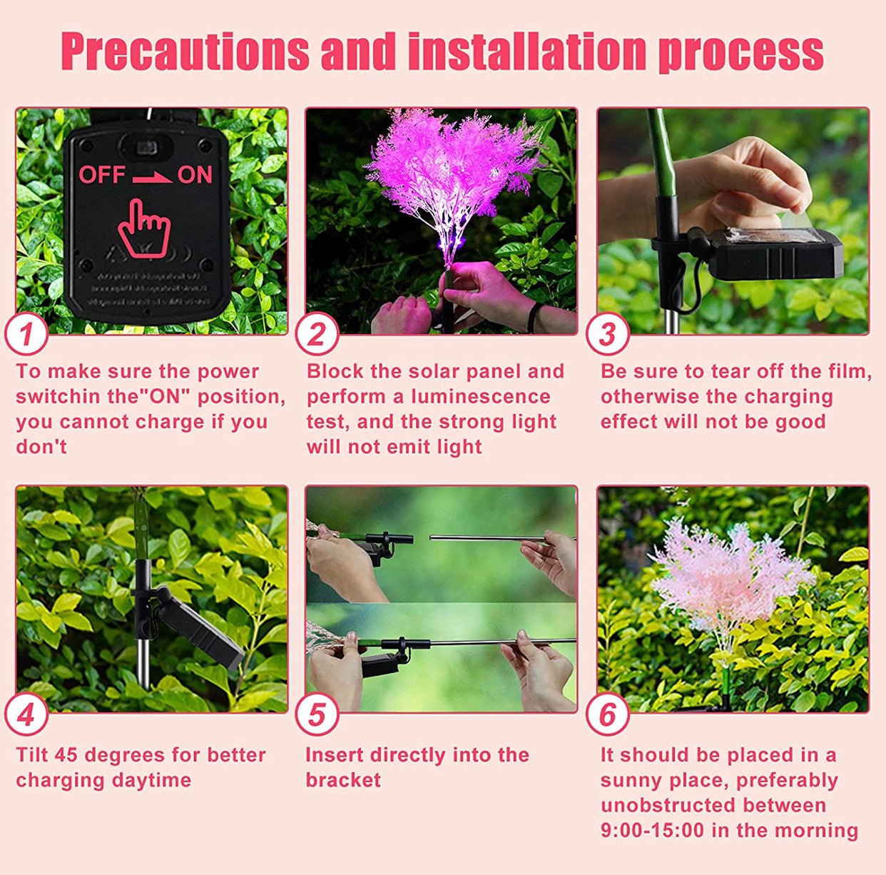 Solar Flowers Pink Rime Flower Design, Solar Powered Flowers Light Dusk to Dawn 2-Pack - Outdoor Solar Outlet