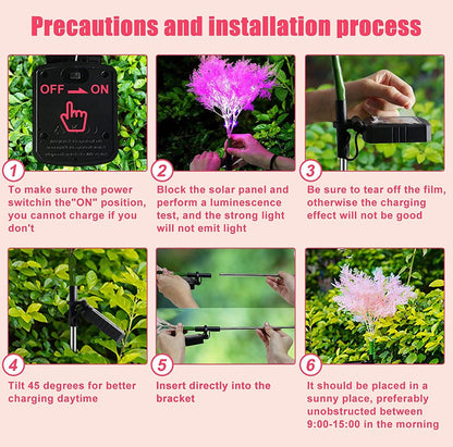 Solar Flowers Pink Rime Flower Design, Solar Powered Flowers Light Dusk to Dawn 2-Pack - Outdoor Solar Outlet