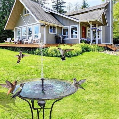 Solar Fountain Pump 2.5W Circle Floating Solar Water Fountains Pump Built-in Battery Backup with 6 Nozzles - Outdoor Solar Outlet