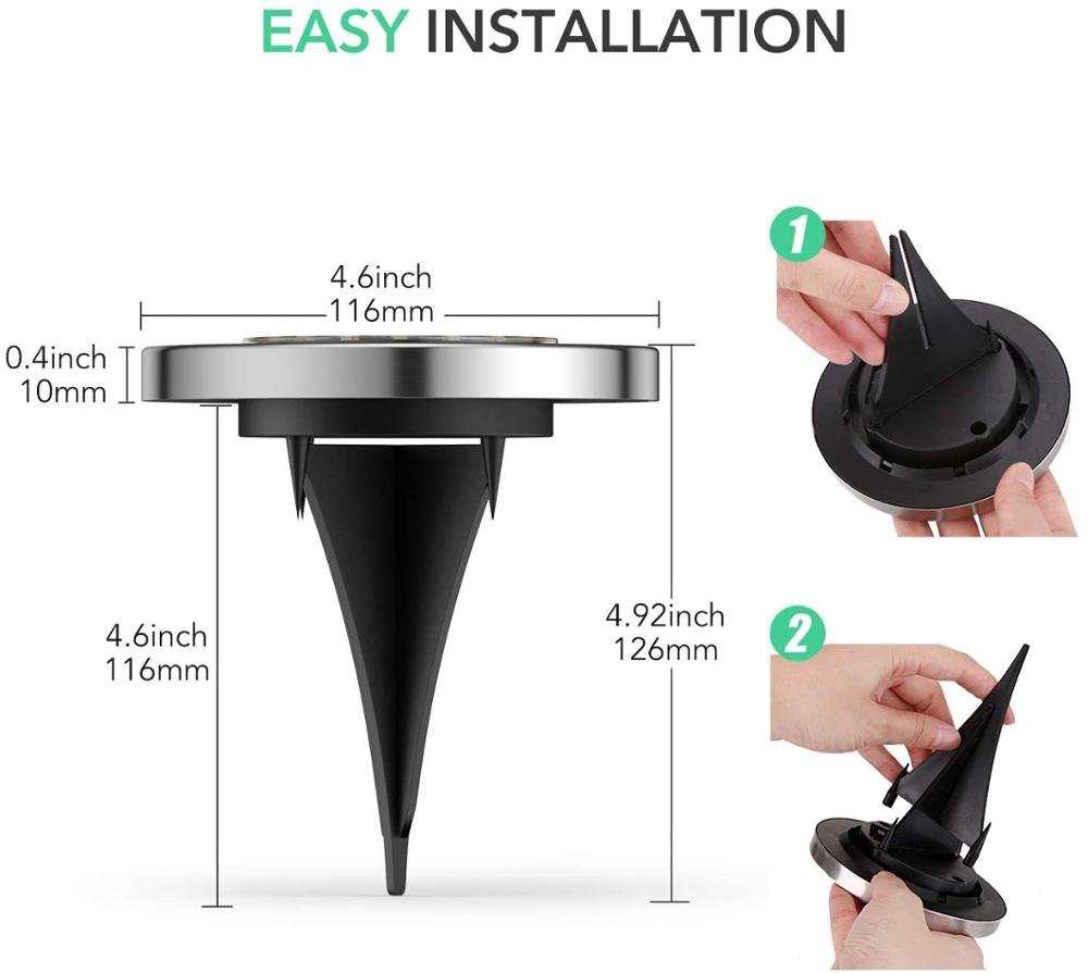 Solar Garden Disk Lights 16LED Solar Ground Lights Underground Lights,4 Pack-20 Lumen - Outdoor Solar Outlet