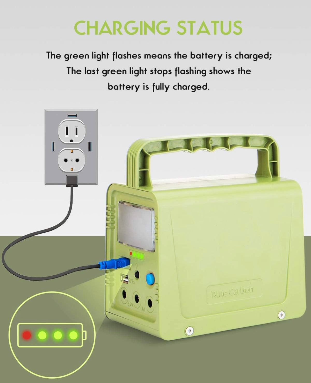Solar Generator - Portable Power Station for Emergency ,Solar Powered Generator With Panel Including 3 Sets LED Light - Outdoor Solar Outlet