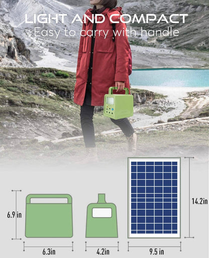 Solar Generator - Portable Power Station for Emergency ,Solar Powered Generator With Panel Including 3 Sets LED Light - Outdoor Solar Outlet