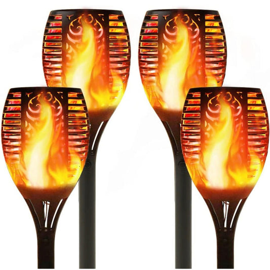 Solar LED Flame Lamp Lawn Flame Flickering Torch Light Outdoor Fire 96 LED Lights 4 Pack - Outdoor Solar Outlet