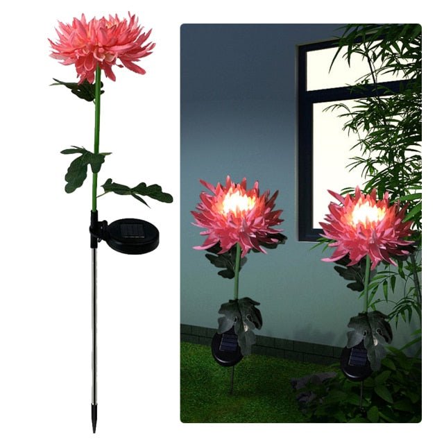 Solar LED Light Artificial Chrysanthemum Flower (3 Pack) - Outdoor Solar Outlet