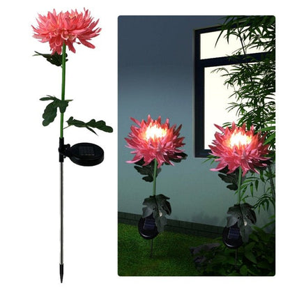 Solar LED Light Artificial Chrysanthemum Flower (3 Pack) - Outdoor Solar Outlet