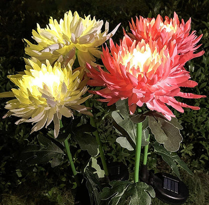 Solar LED Light Artificial Chrysanthemum Flower (3 Pack) - Outdoor Solar Outlet