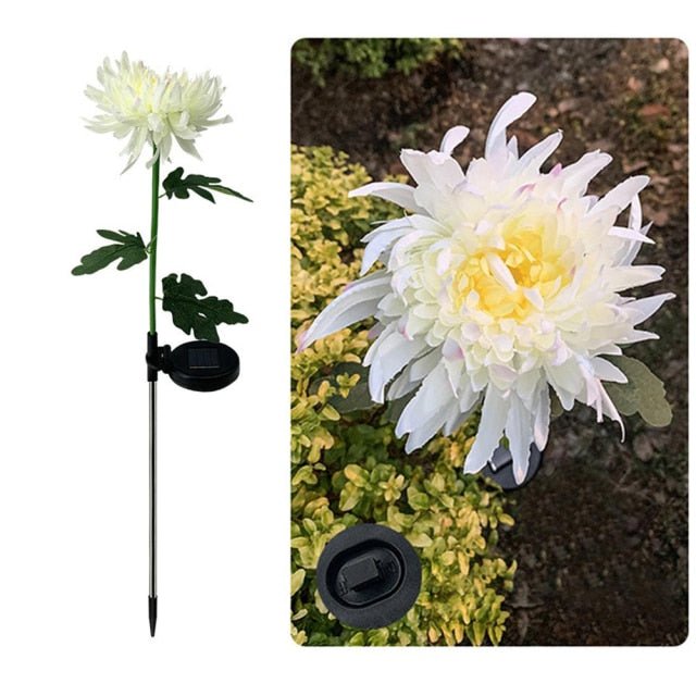 Solar LED Light Artificial Chrysanthemum Flower (3 Pack) - Outdoor Solar Outlet
