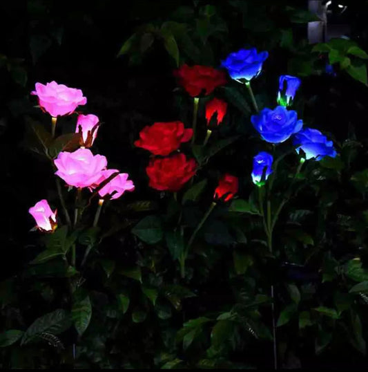Solar LED Rose Flower Light (2 Pack) - Outdoor Solar Outlet