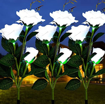Solar LED Rose Flower Light (2 Pack) - Outdoor Solar Outlet