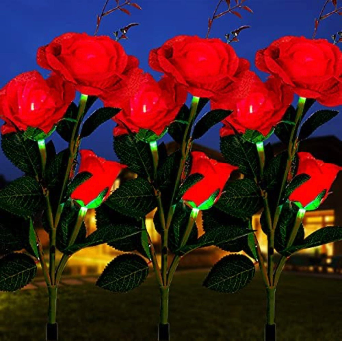 Solar LED Rose Flower Light (2 Pack) - Outdoor Solar Outlet