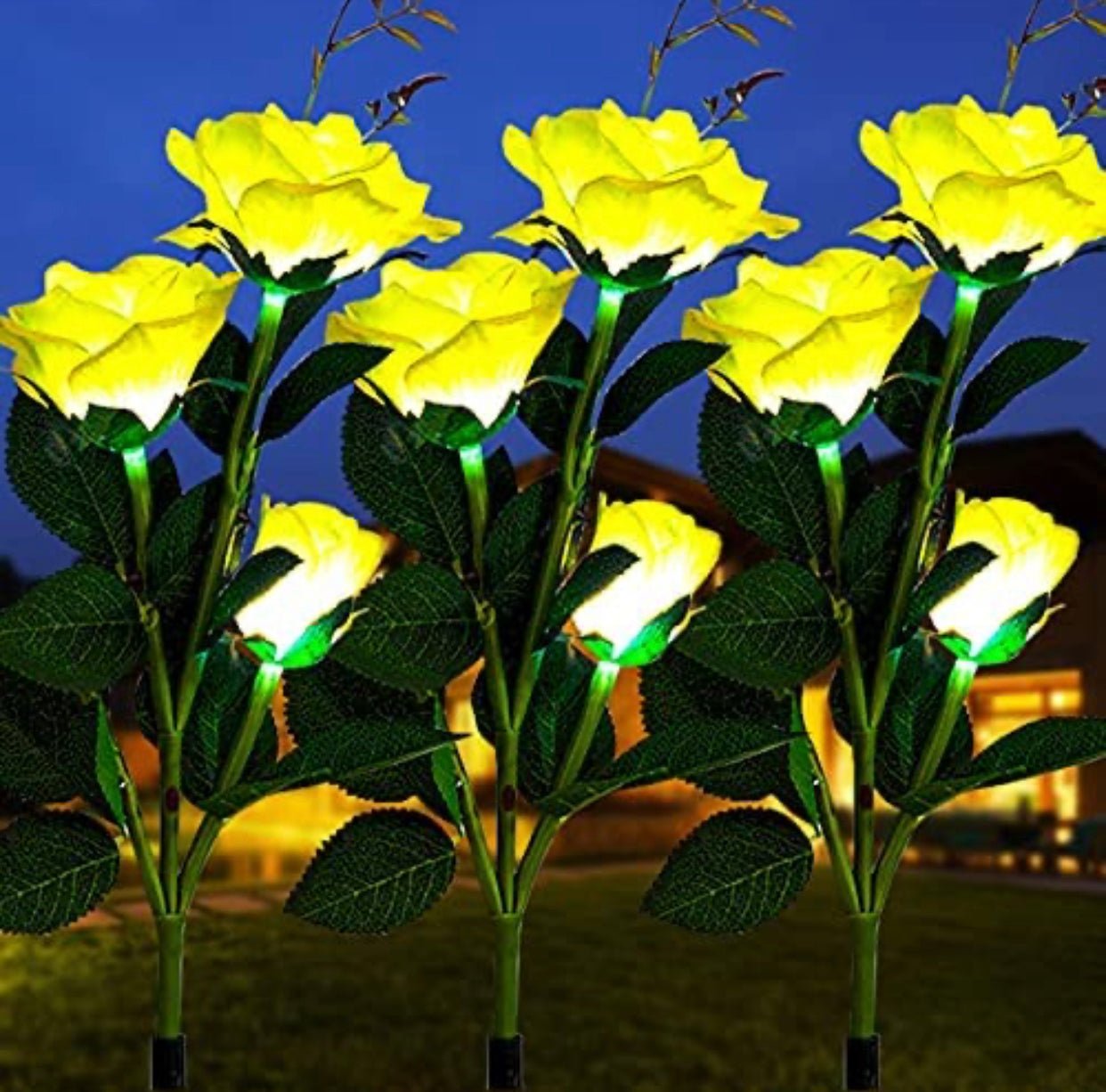 Solar LED Rose Flower Light (2 Pack) - Outdoor Solar Outlet