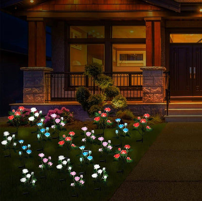 Solar LED Rose Flower Light (2 Pack) - Outdoor Solar Outlet