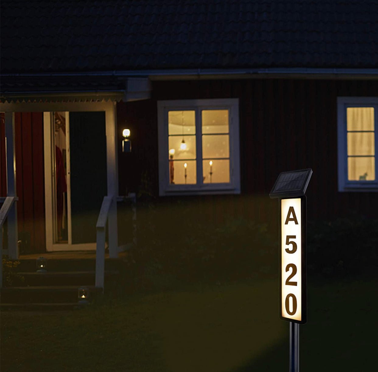 Solar Lighted House Address Numbers Sign,25 Lumen Five Digit - Outdoor Solar Outlet