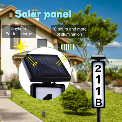 Solar Lighted House Address Numbers Sign,25 Lumen Five Digit - Outdoor Solar Outlet