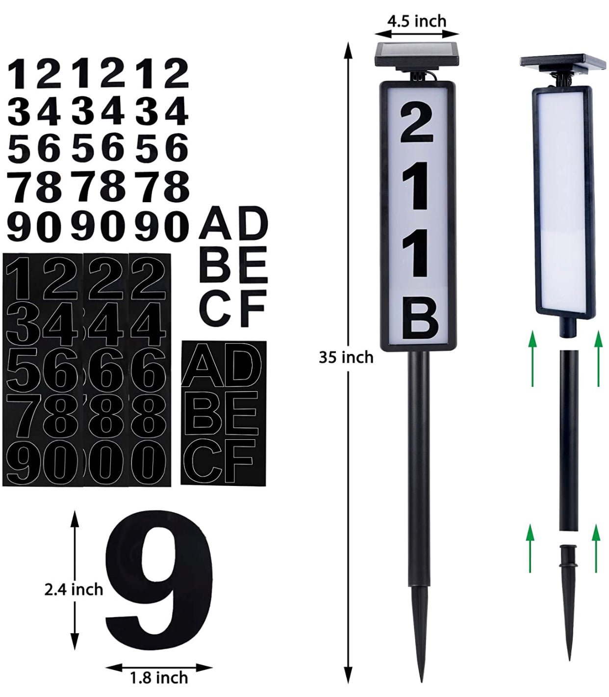 Solar Lighted House Address Numbers Sign,25 Lumen Five Digit - Outdoor Solar Outlet