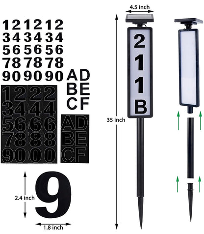 Solar Lighted House Address Numbers Sign,25 Lumen Five Digit - Outdoor Solar Outlet