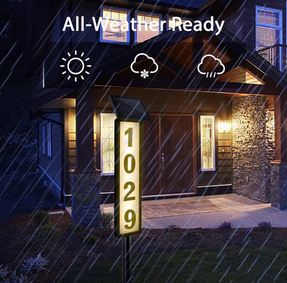 Solar Lighted House Address Numbers Sign,25 Lumen Five Digit - Outdoor Solar Outlet