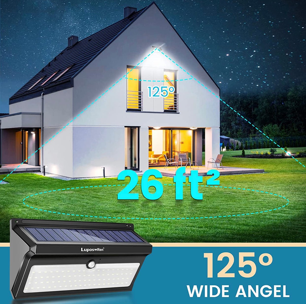 Solar Outdoor Lights 100 LED Motion Sensor Solar Security Lights 4-Pack - Outdoor Solar Outlet