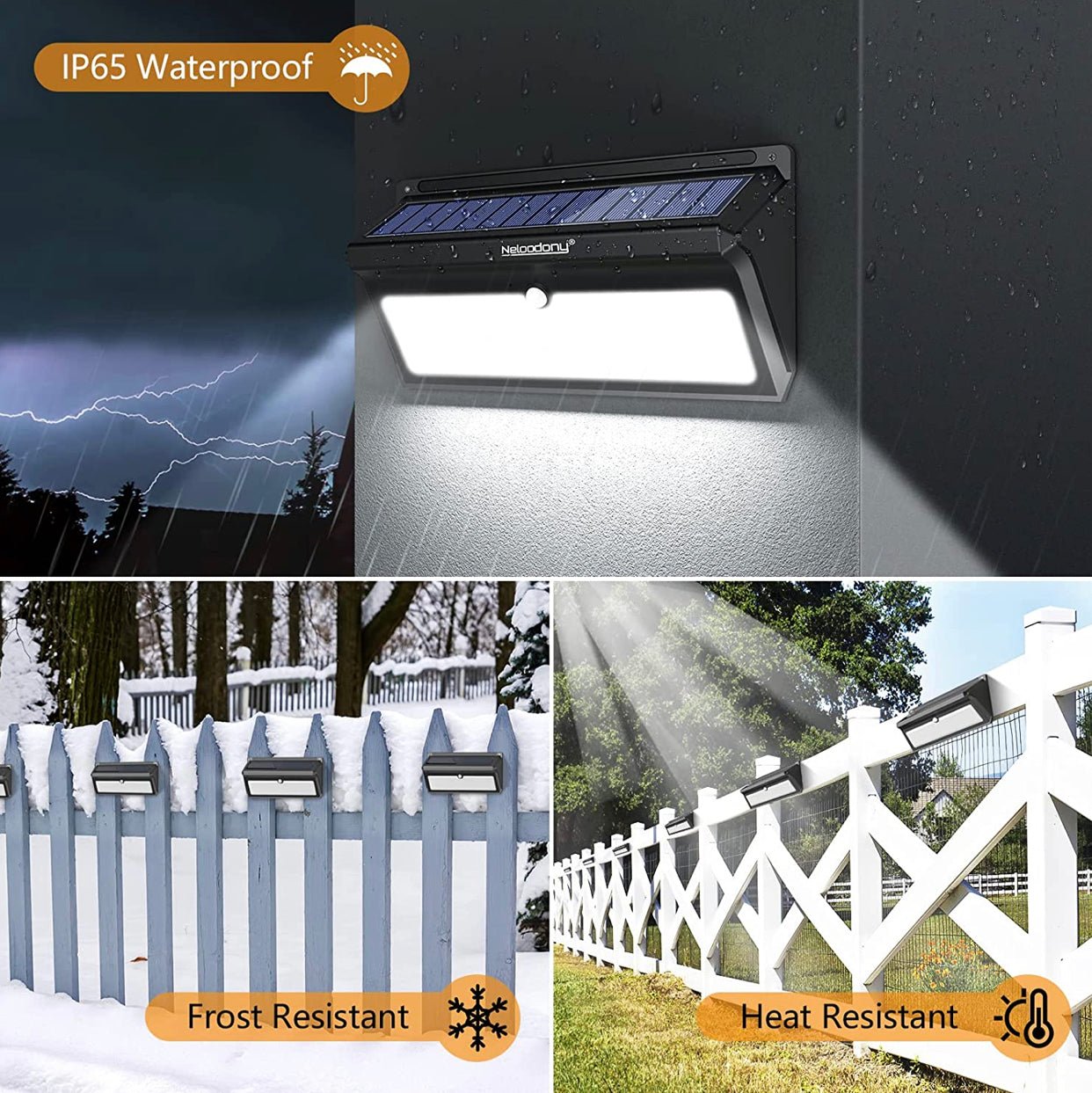 Solar Outdoor Lights 100 LED Motion Sensor Solar Security Lights 4-Pack - Outdoor Solar Outlet