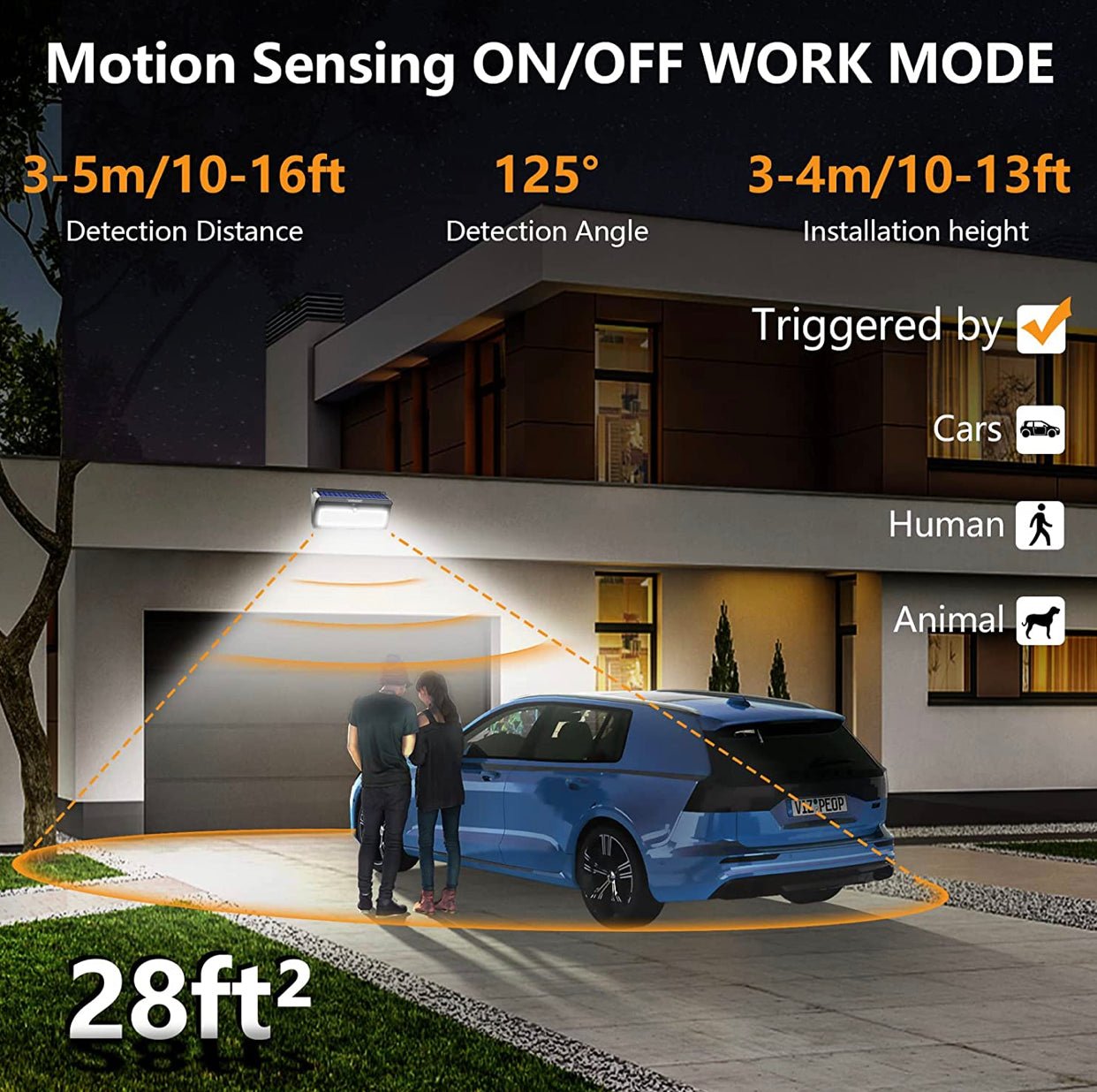 Solar Outdoor Lights 100 LED Motion Sensor Solar Security Lights 4-Pack - Outdoor Solar Outlet