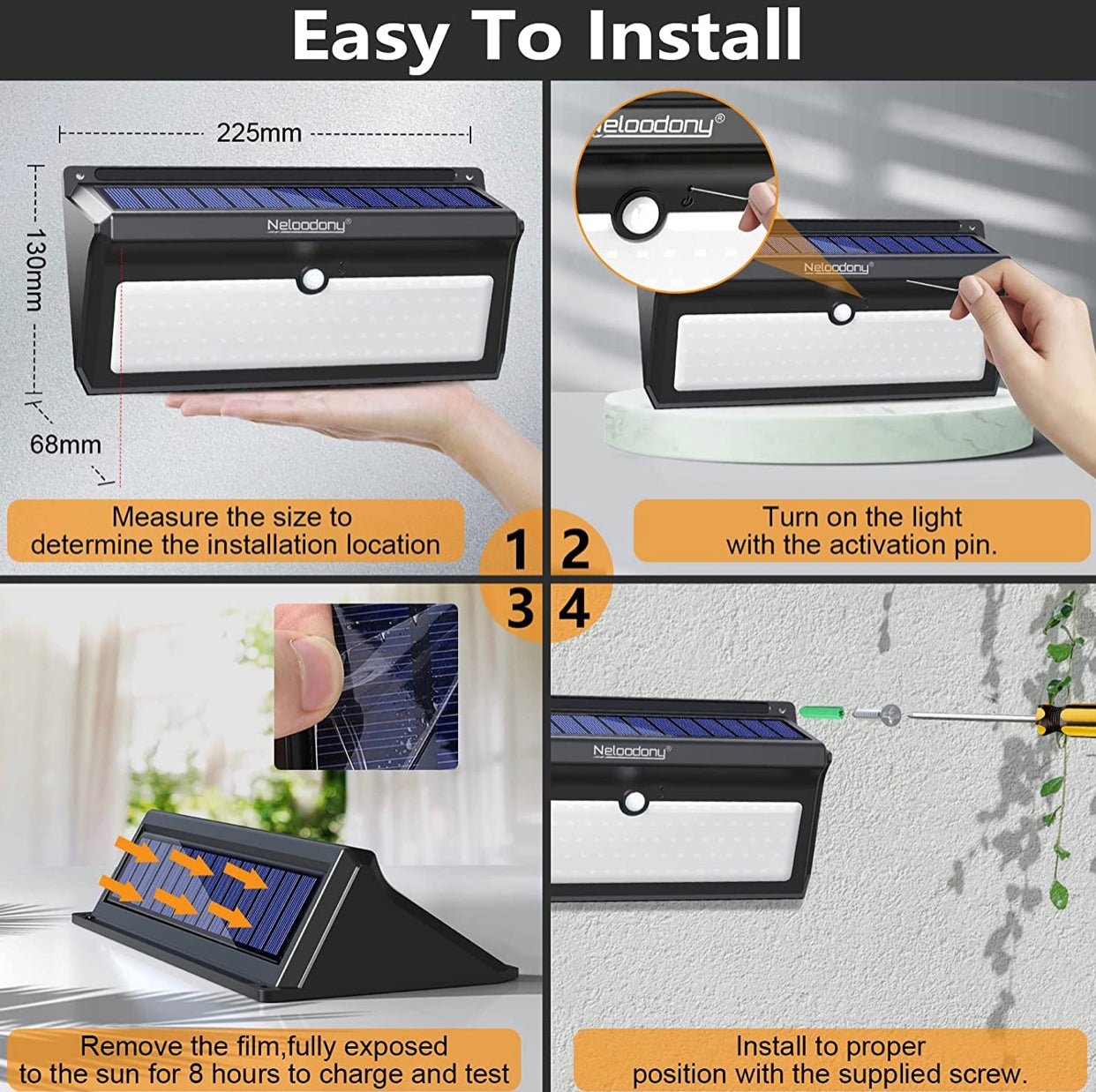 Solar Outdoor Lights 100 LED Motion Sensor Solar Security Lights 4-Pack - Outdoor Solar Outlet