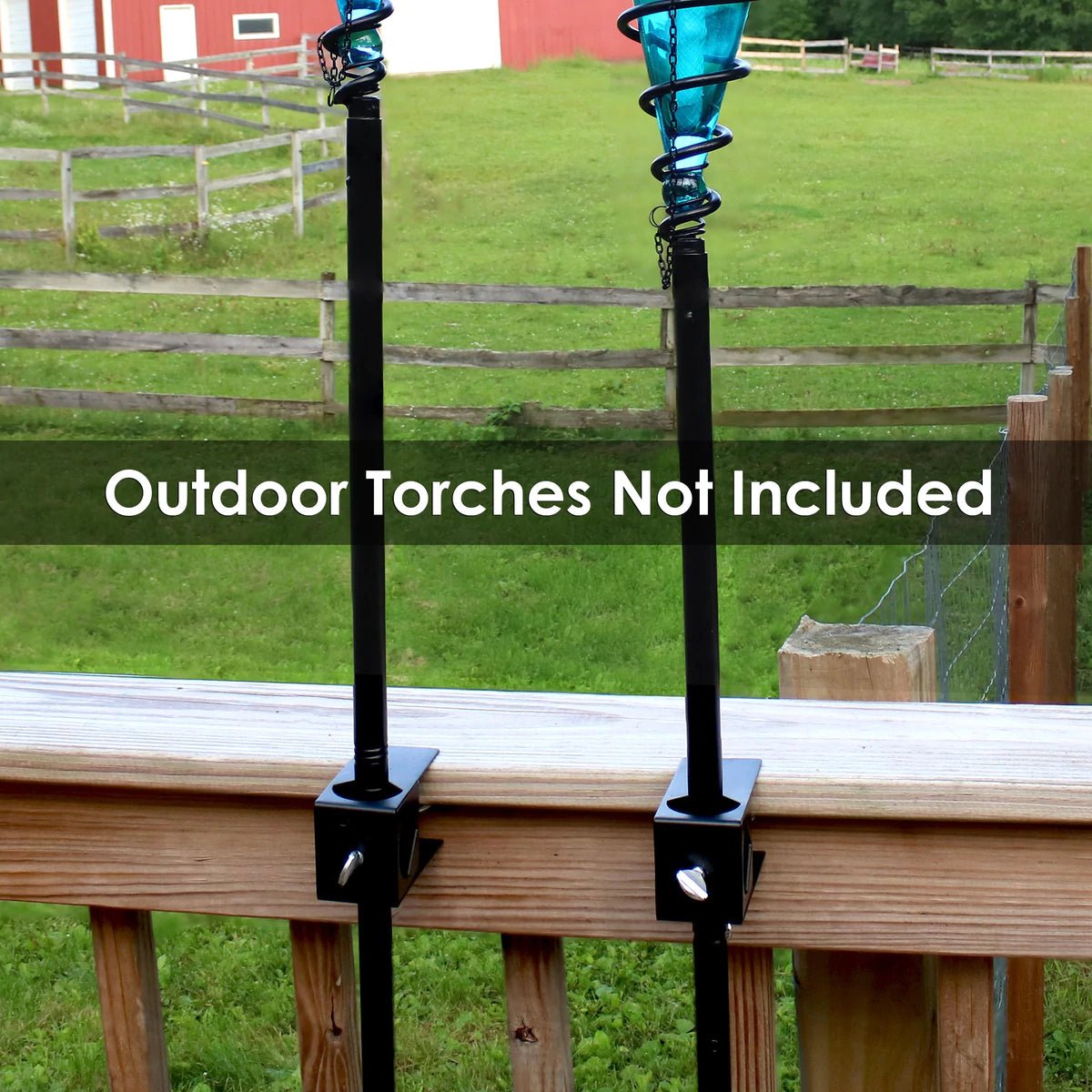 Threshold Deck Torch Clamp,For Pathway Lights -2 Pack [Aluminum] - Outdoor Solar Outlet