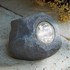 Threshold Gray Solar Powered 10 Lumen LED Rock Spotlight 4 Pk - Outdoor Solar Outlet
