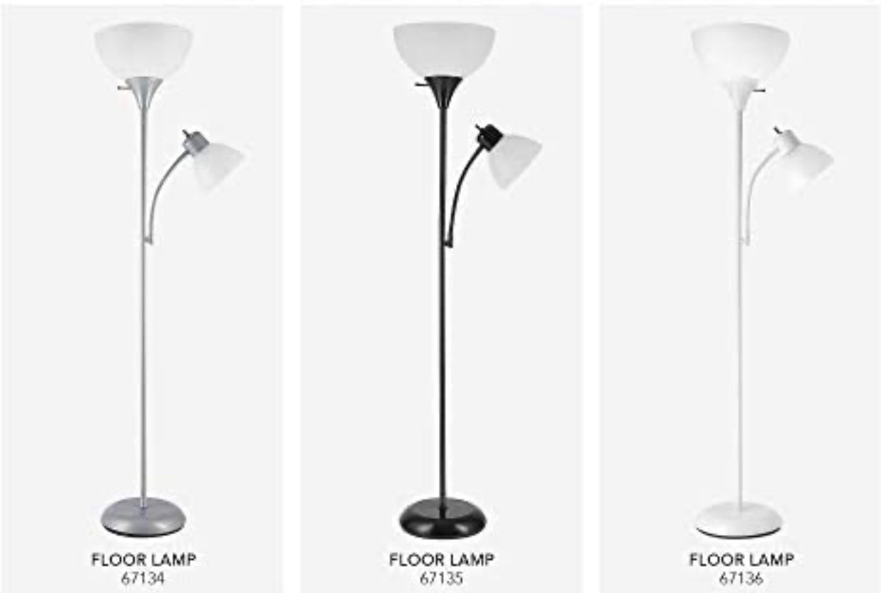 Torchiere Floor Lamp – High Brightness Torchiere Floor Lamp with 2 Reading Lights Lamps with Efficient LED - Outdoor Solar Outlet